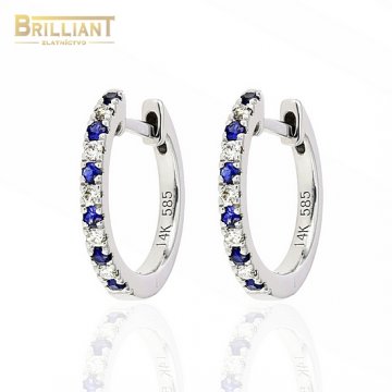 Briliantové Zlaté 14k Náušnice Au585/000 s 10ks diam. 0,10ct