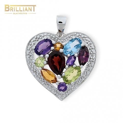 Diamantový zlatý Prívesok Au585/000 s 12 diamantmi 0,04ct.