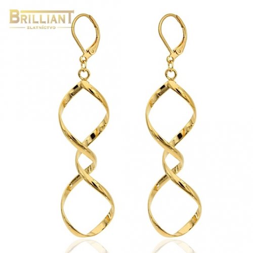 Náušnice chirurgická oceľ pozlátené visiace