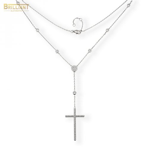 Strieborná retiazka Ag925 s krížikom Faith