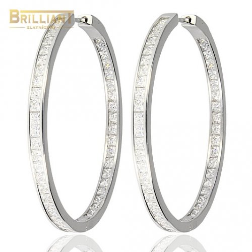 Strieborné Náušnice Ag925 kruhy so zirkónmi