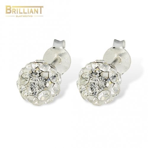 Strieborné náušnice Ag925 Napichovacie swarovski guličky