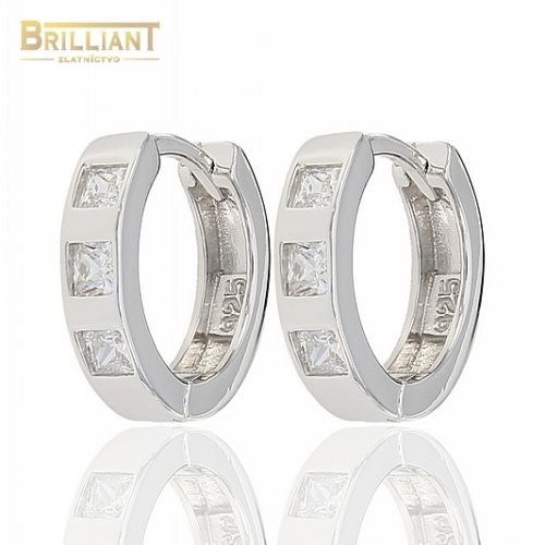 Strieborné Náušnice Ag925 Otváracie Krúžky s kameňmi