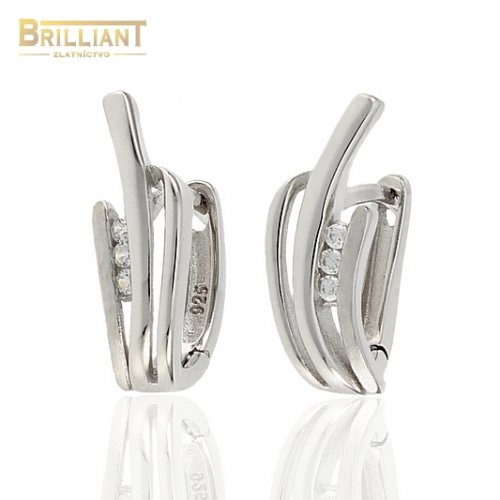 Strieborné náušnice Ag925 s kamienkami