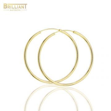 Strieborné Pozlátené náušnice Ag925 kruhy 4 cm