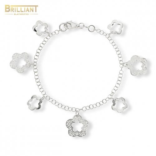 Strieborný náramok Ag925 s príveskami