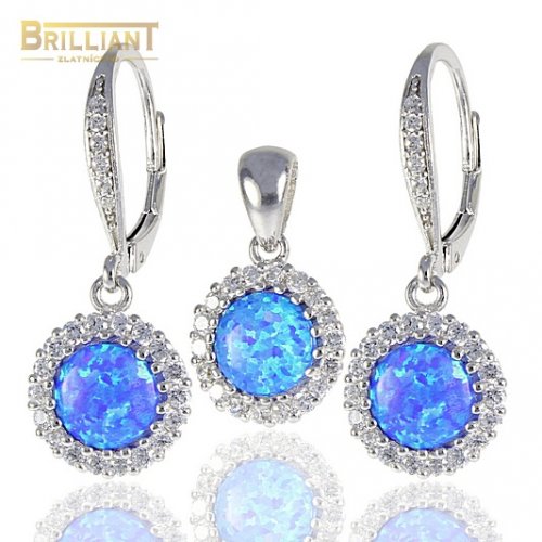 Strieborný Set Ag925 s opálom a zirkónmi