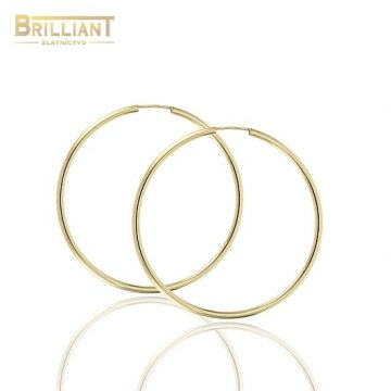 Zlaté náušnice Au585/000 14k kruhy 3,0cm - 4,0cm