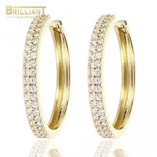 Zlaté Náušnice Au585/000 Kruhy so zirkónmi