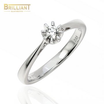 Zlatý Briliantový prsteň Au585/000 14k, Briliant 0,10ct