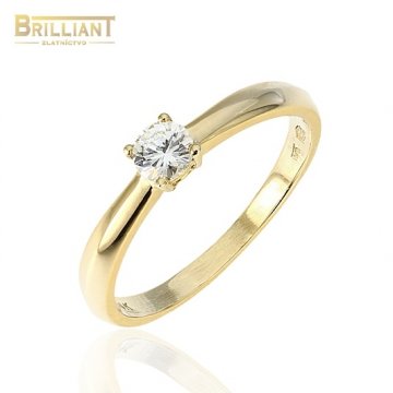 Zlatý Briliantový prsteň Au585/000 14k, Briliant 0,22ct