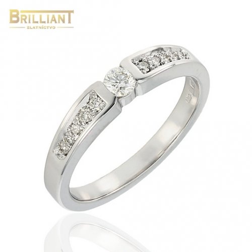 Zlatý Briliantový prsteň Au585/000 14k 11ks diam. 0,205 ct.