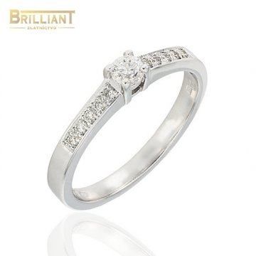 Zlatý Briliantový prsteň Au585/000 14k 11ks diamant. 0,225ct