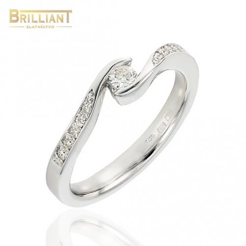Zlatý Briliantový prsteň Au585/000 14k 11ks Diamanty 0,20ct.
