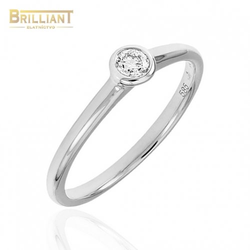 Zlatý Briliantový prsteň Au585/000 14k 1ks Briliant 0,15ct.