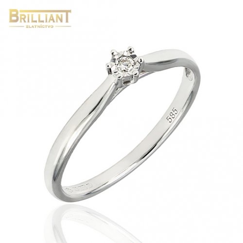 Zlatý Briliantový prsteň Au585/000 14k 1ks diam. 0,04ct.