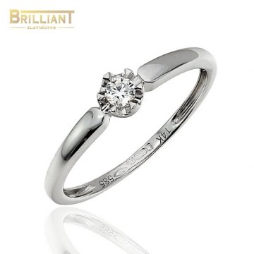 Zlatý Briliantový prsteň Au585/000 14k 1ks diam. 0,08ct.