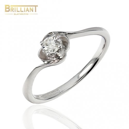 Zlatý Briliantový prsteň Au585/000 14k 1ks diamant 0,13ct.