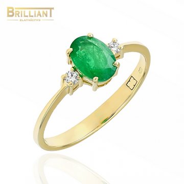 Zlatý Briliantový prsteň Au585/000 14k 2ks diam 0,06ct smara