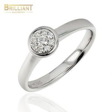 Zlatý Briliantový prsteň Au585/000 14k 9ks diamant. 0,11ct.