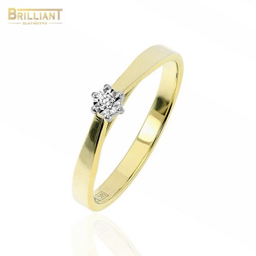 Zlatý Briliantový prsteň Au585/000 14k Briliant 0,02ct