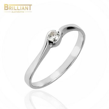 Zlatý Briliantový prsteň Au585/000 14k s 0,08ct Diamantom