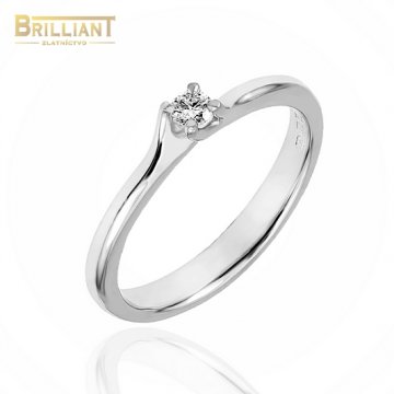 Zlatý Briliantový prsteň Au585/000 14k s 0,08ct Diamantom