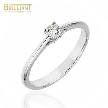 Zlatý Briliantový prsteň Au585/000 14k s 0,10ct.Diamantom
