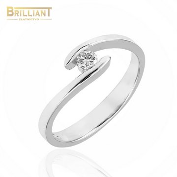 Zlatý Briliantový prsteň Au585/000 14k s 0,14ct. Diamantom