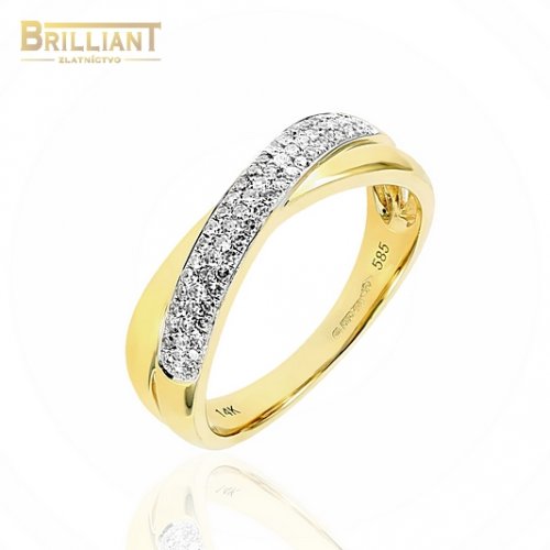 Zlatý Briliantový prsteň Au585/000 14k so 67 ks Bril. 0,26ct